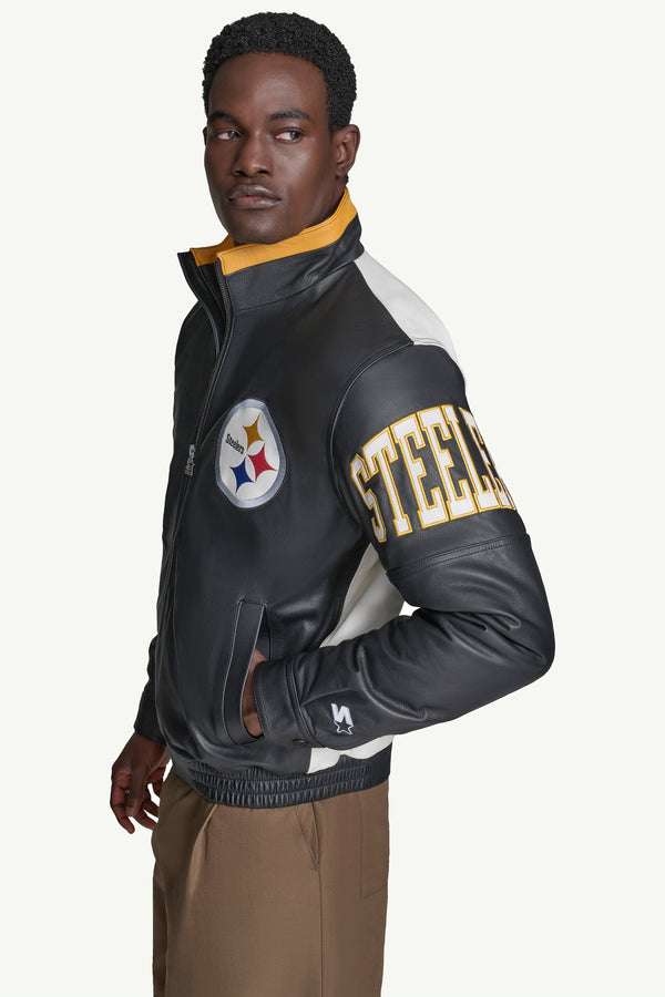 Starter MENS PITTSBURGH STEELERS FULL ZIP LEATHER JACKET