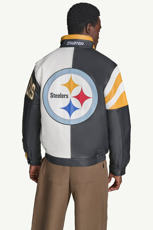 Starter MENS PITTSBURGH STEELERS FULL ZIP LEATHER JACKET