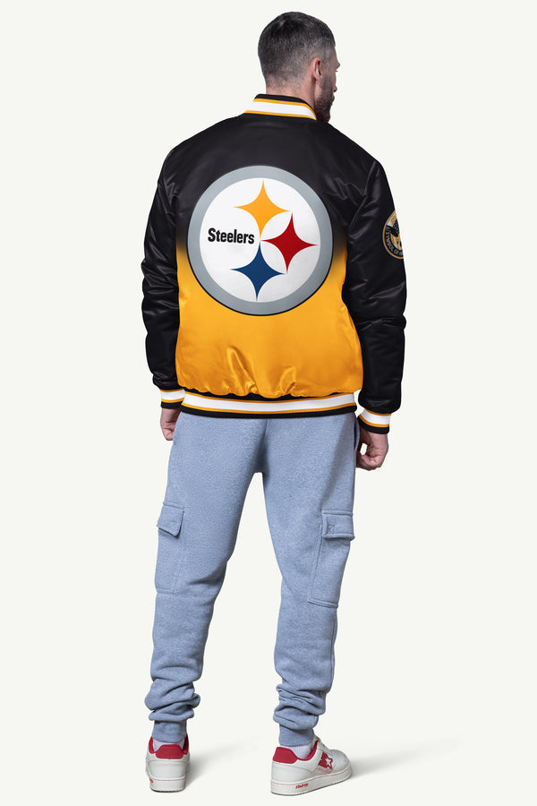 Starter MENS PITTSBURGH STEELERS PASS RUSH SATIN VARSITY JACKET