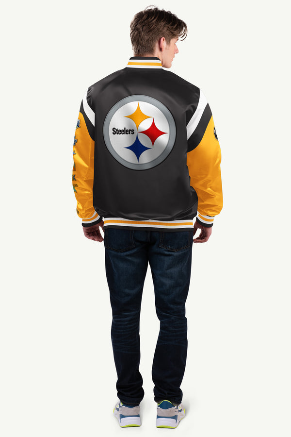 Starter MENS PITTSBURGH STEELERS SATIN VARSITY JACKET