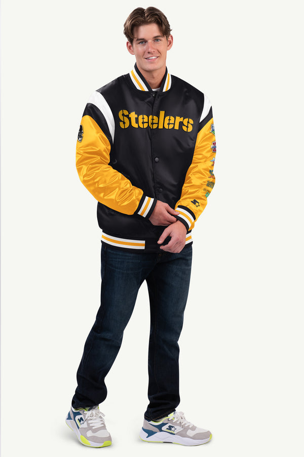 Starter MENS PITTSBURGH STEELERS SATIN VARSITY JACKET