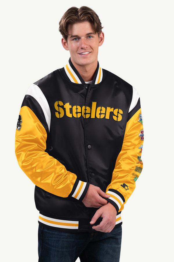 starter MENS PITTSBURGH STEELERS SATIN VARSITY JACKET