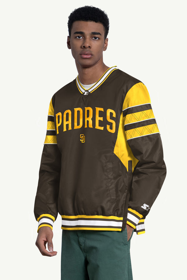 starter MENS SAN DIEGO PADRES ENFORCER V-NECK PULLOVER JACKET