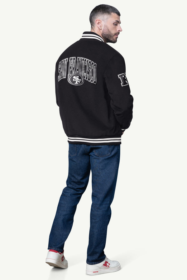 Starter MENS SAN FRANCISCO 49ERS BLACKOUT CORDUROY VARSITY JACKET