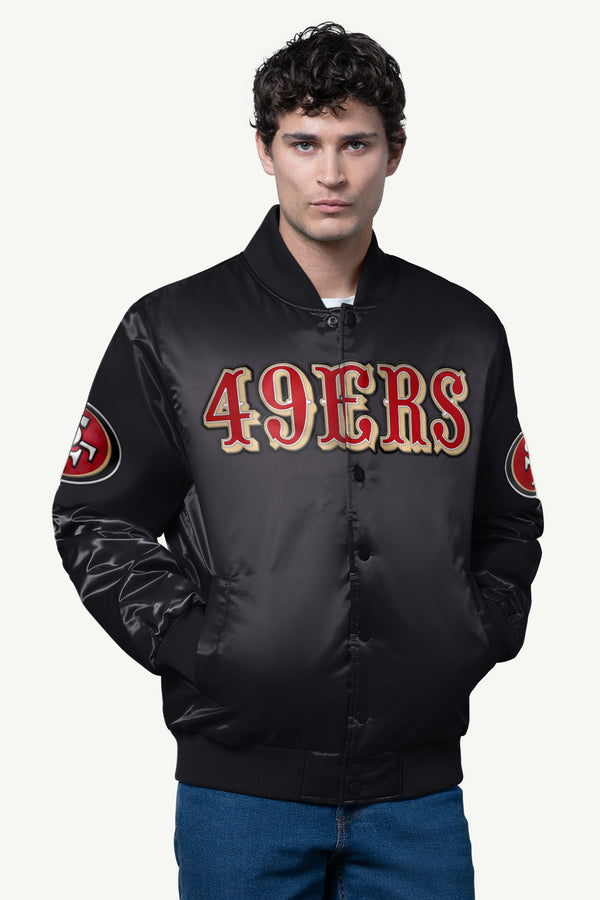 starter MENS SAN FRANCISCO 49ERS SATIN VARSITY JACKET