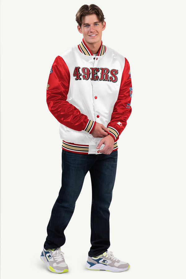 Starter MENS SAN FRANCISCO 49ERS SATIN VARSITY JACKET