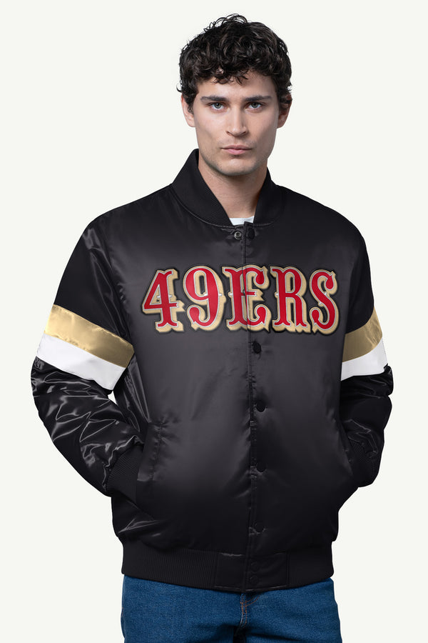 starter MENS SAN FRANCISCO 49ERS SATIN VARSITY JACKET