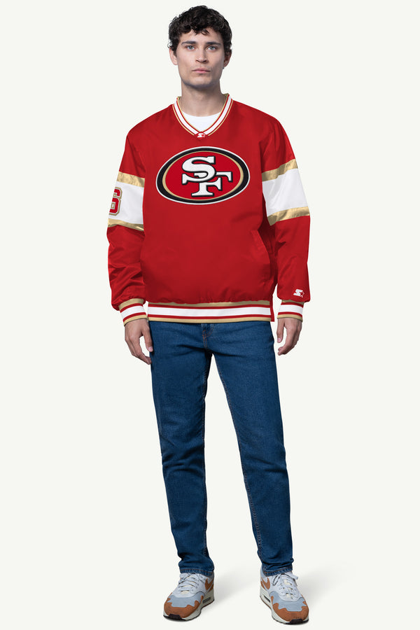 Starter MENS SAN FRANCISCO 49ERS SIGNAL COLLAR PULLOVER