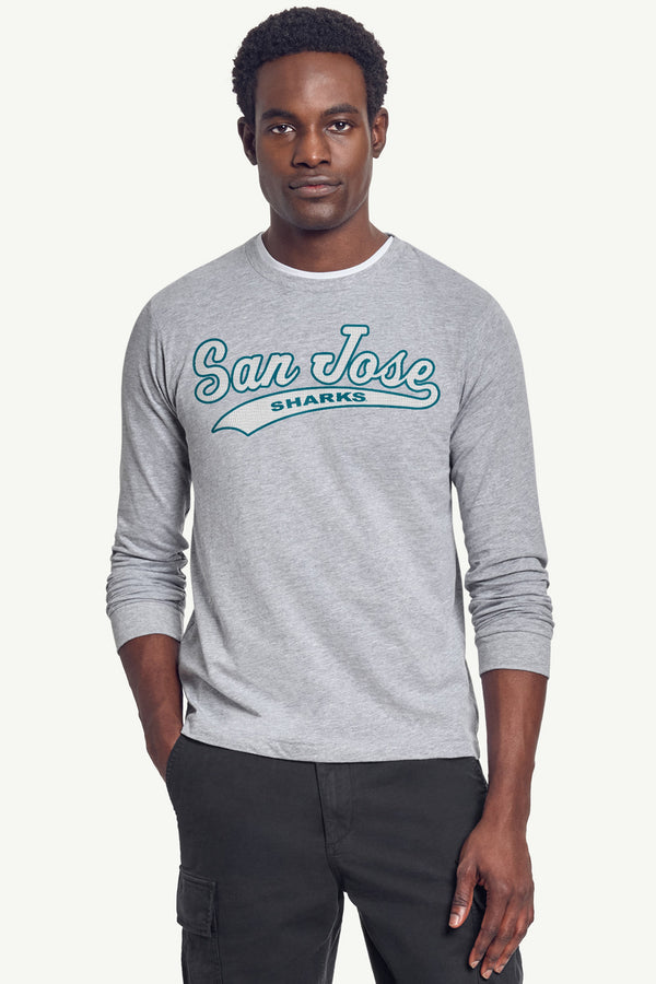 Starter MENS SAN JOSE SHARKS TAILSWEEP LONG SLEEVE T SHIRT