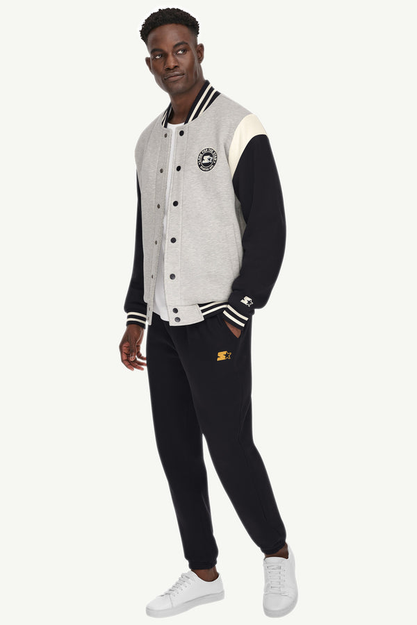 Starter MENS STARTER HEAVYWEIGHT FLEECE VARSITY JACKET