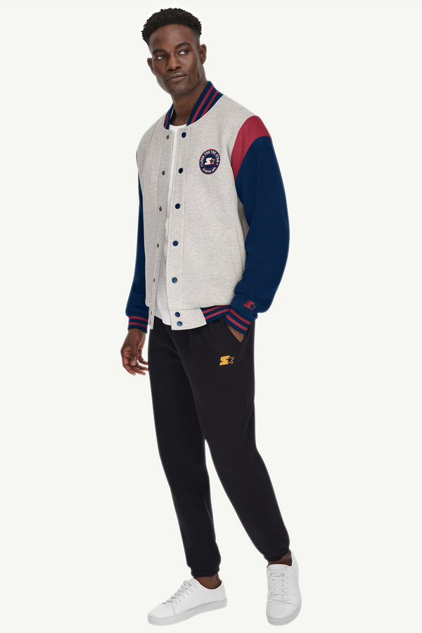 Starter MENS STARTER HEAVYWEIGHT FLEECE VARSITY JACKET