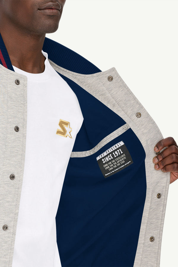 Starter MENS STARTER HEAVYWEIGHT FLEECE VARSITY JACKET