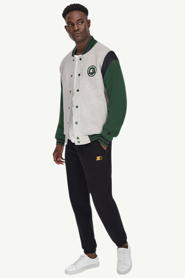 Starter MENS STARTER HEAVYWEIGHT FLEECE VARSITY JACKET