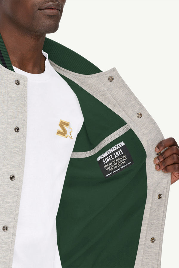 Starter MENS STARTER HEAVYWEIGHT FLEECE VARSITY JACKET
