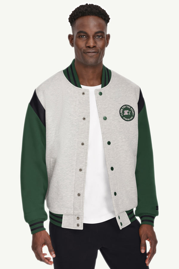 starter MENS STARTER HEAVYWEIGHT FLEECE VARSITY JACKET