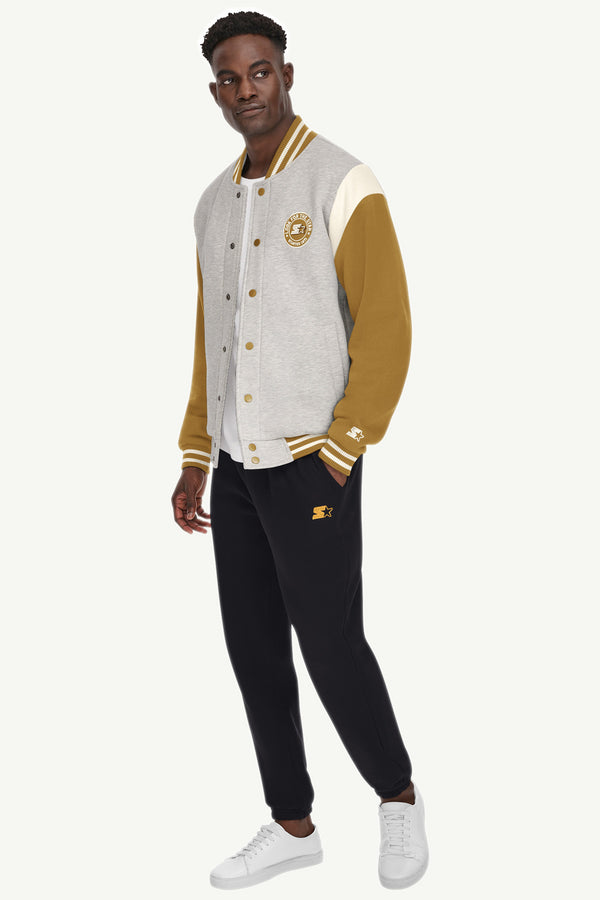 Starter MENS STARTER HEAVYWEIGHT FLEECE VARSITY JACKET