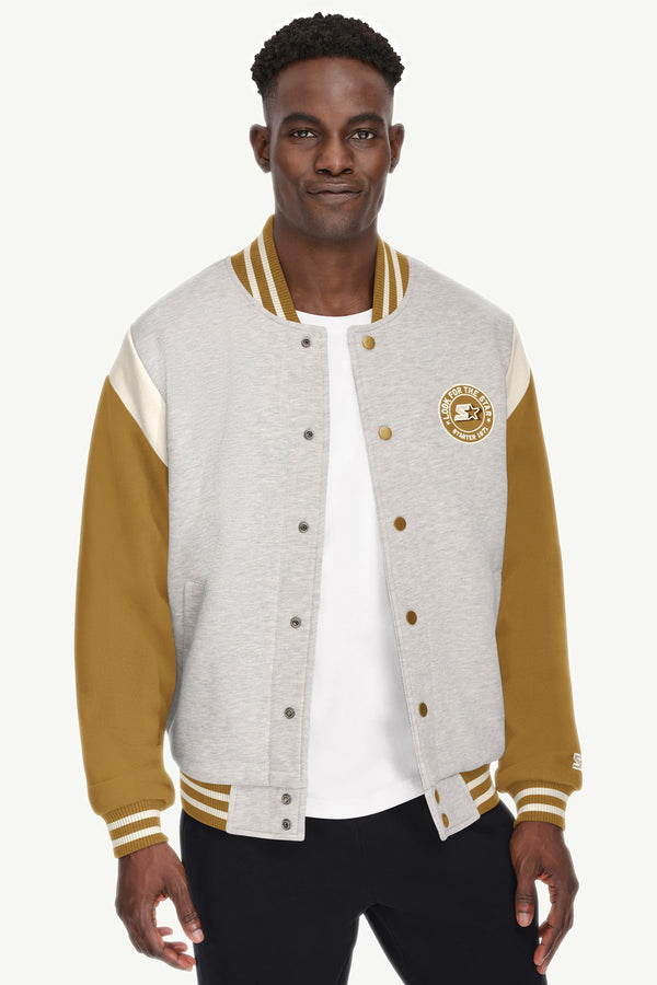 starter MENS STARTER HEAVYWEIGHT FLEECE VARSITY JACKET