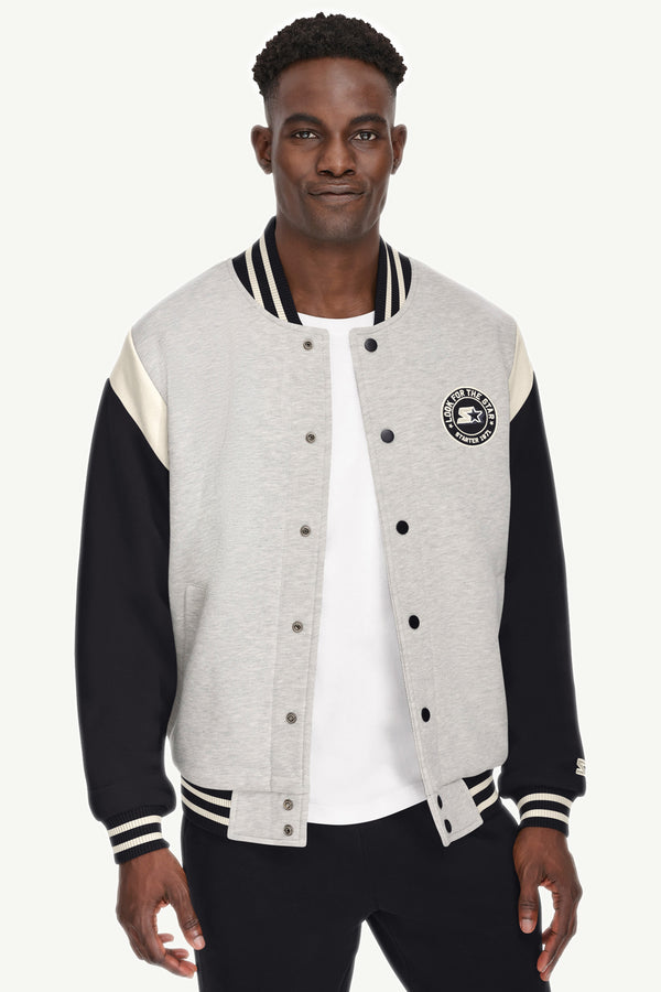 starter MENS STARTER HEAVYWEIGHT FLEECE VARSITY JACKET