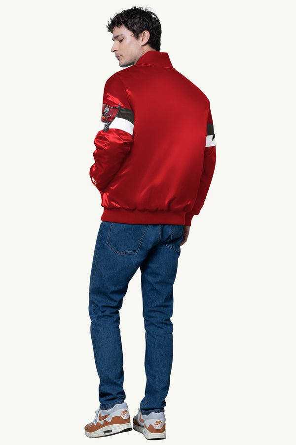 Starter MENS TAMPA BAY BUCCANEERS TRIPLE OPTION SATIN VARSITY JACKET