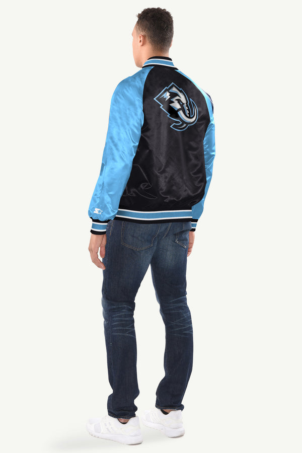 Starter MENS UTAH MAMMOTHS INDUCTEE SATIN VARSITY JACKET