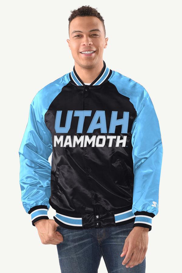 starter MENS UTAH MAMMOTHS INDUCTEE SATIN VARSITY JACKET