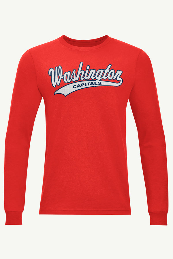 starter MENS WASHINGTON CAPITALS TAILSWEEP LONG SLEEVE T SHIRT