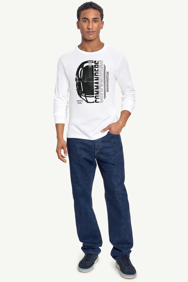 Starter MENS WASHINGTON COMMANDERS HALF HELMET LONG SLEEVE T SHIRT