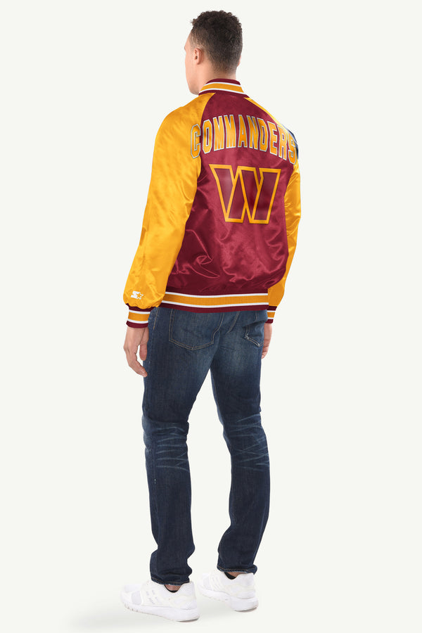 Starter MENS WASHINGTON COMMANDERS INDUCTEE SATIN VARSITY JACKET