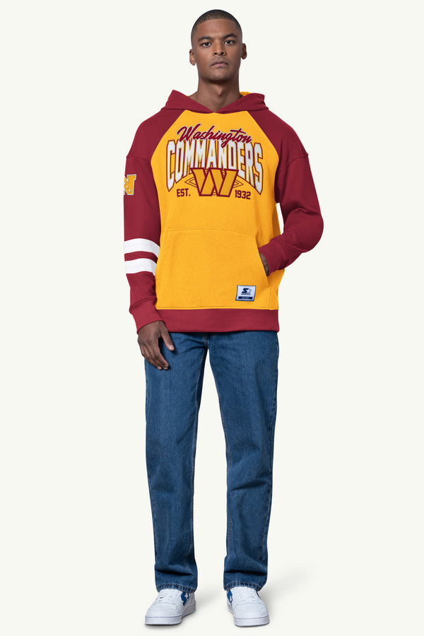 Starter MENS WASHINGTON COMMANDERS INTERCEPTION COLORBLOCK HOODIE