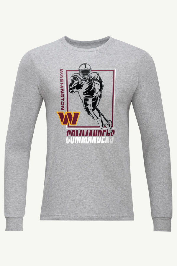 starter MENS WASHINGTON COMMANDERS PLAYER GRID LONG SLEEVE T SHIRT