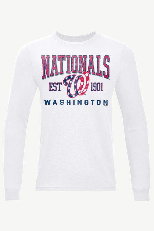 starter MENS WASHINGTON NATIONALS RETRO LONG SLEEVE T SHIRT