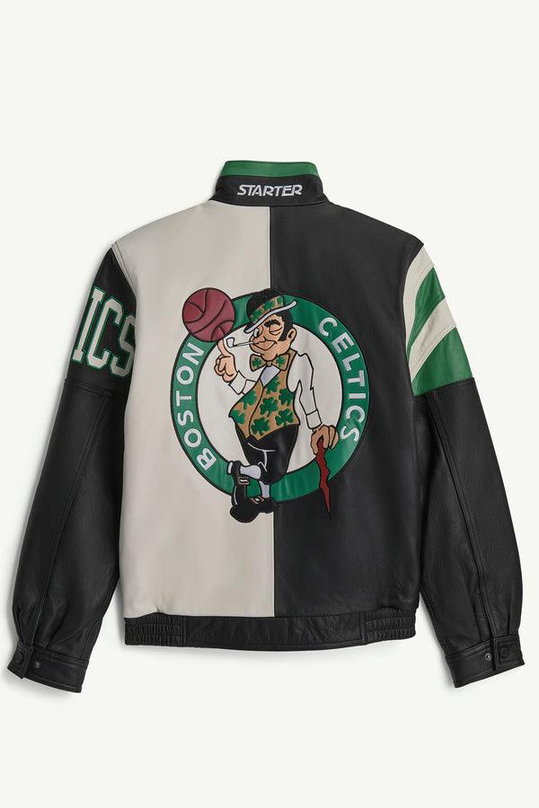 Starter BOSTON CELTICS FULL ZIP LEATHER JACKET