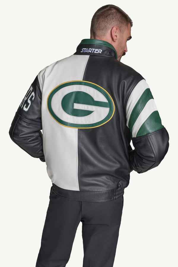 Starter GREEN BAY PACKERS FULL ZIP LEATHER JACKET