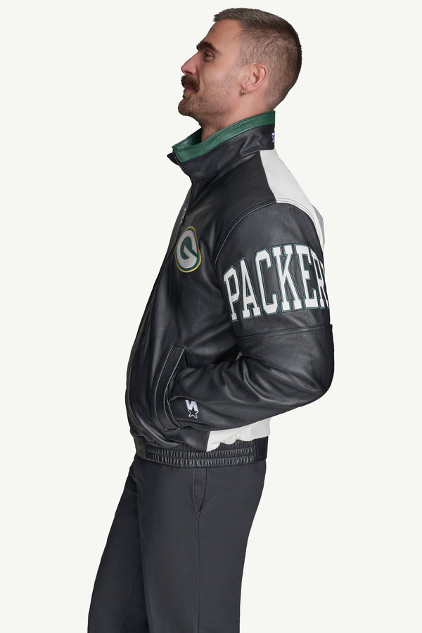 Starter GREEN BAY PACKERS FULL ZIP LEATHER JACKET