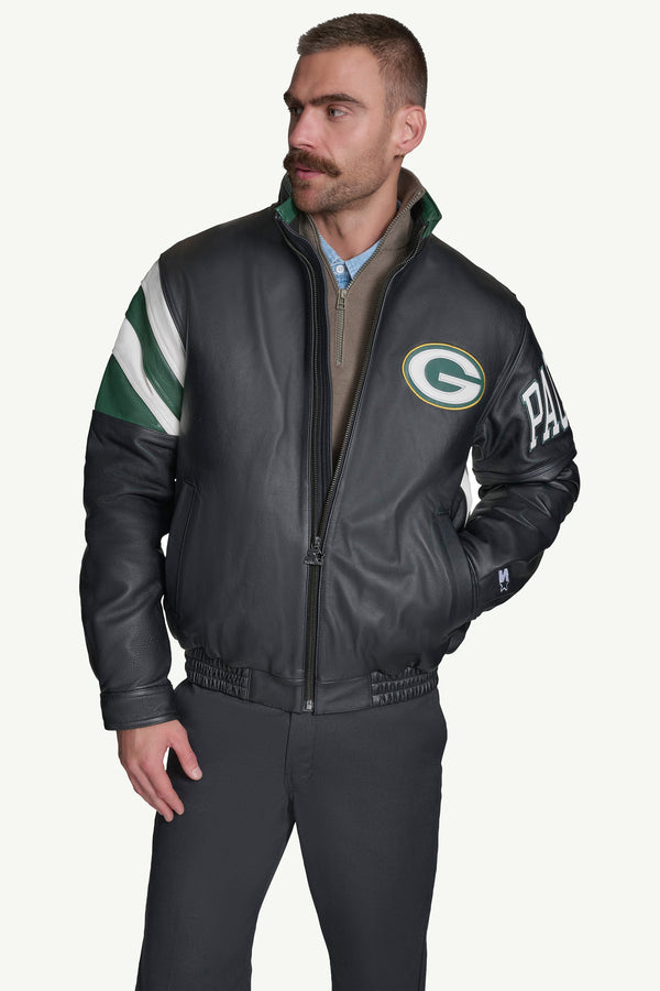 starter GREEN BAY PACKERS FULL ZIP LEATHER JACKET