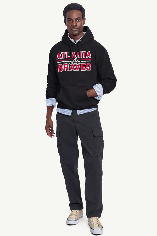 Starter MENS ATLANTA BRAVES MESH LOOK HOODIE