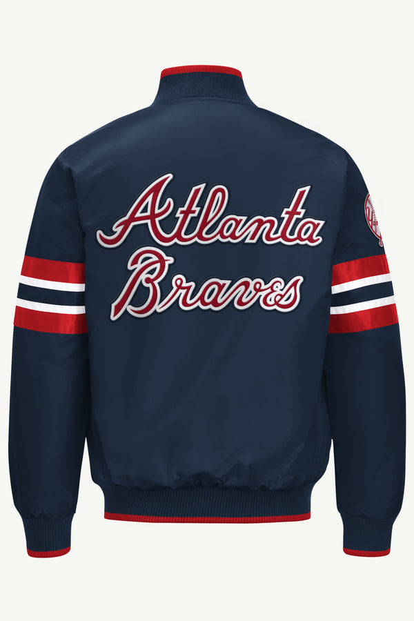 Starter MENS ATLANTA BRAVES SATIN VARSITY JACKET