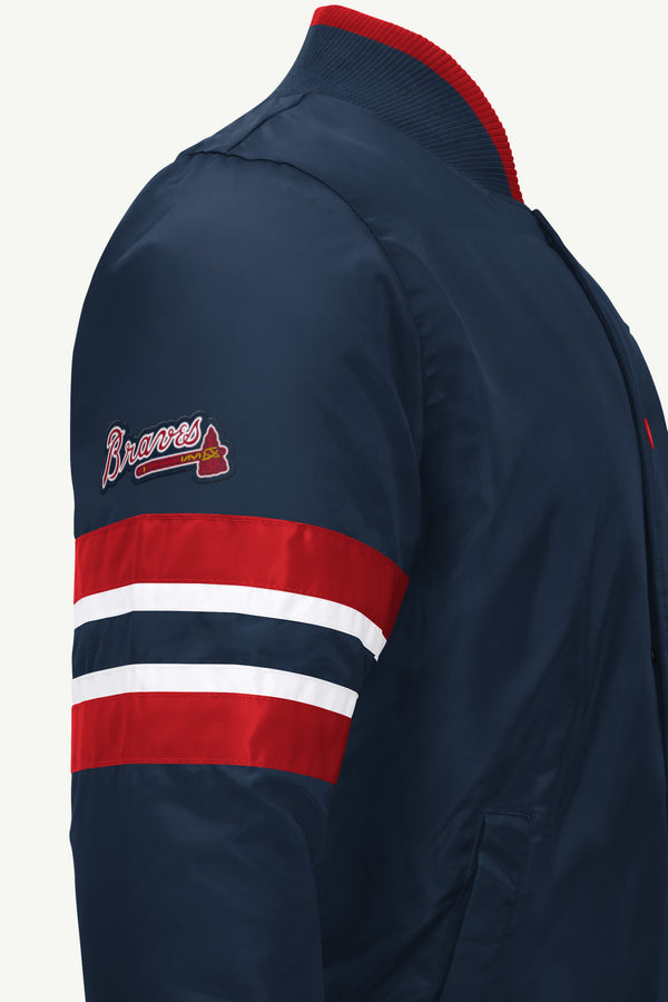 Starter MENS ATLANTA BRAVES SATIN VARSITY JACKET