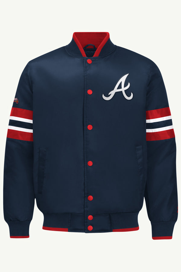 starter MENS ATLANTA BRAVES SATIN VARSITY JACKET