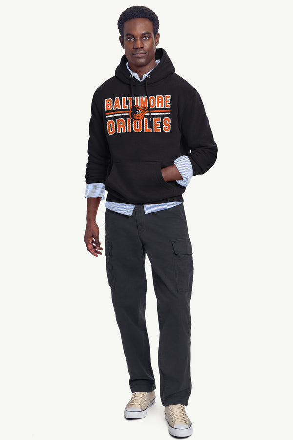 Starter MENS BALTIMORE ORIOLES MESH LOOK HOODIE