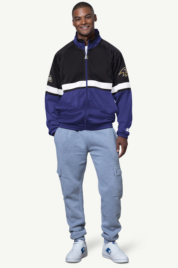 Starter MENS BALTIMORE RAVENS VETERAN TRACK JACKET