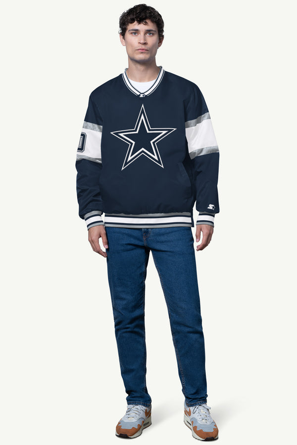 Starter MENS DALLAS COWBOYS SIGNAL COLLAR PULLOVER