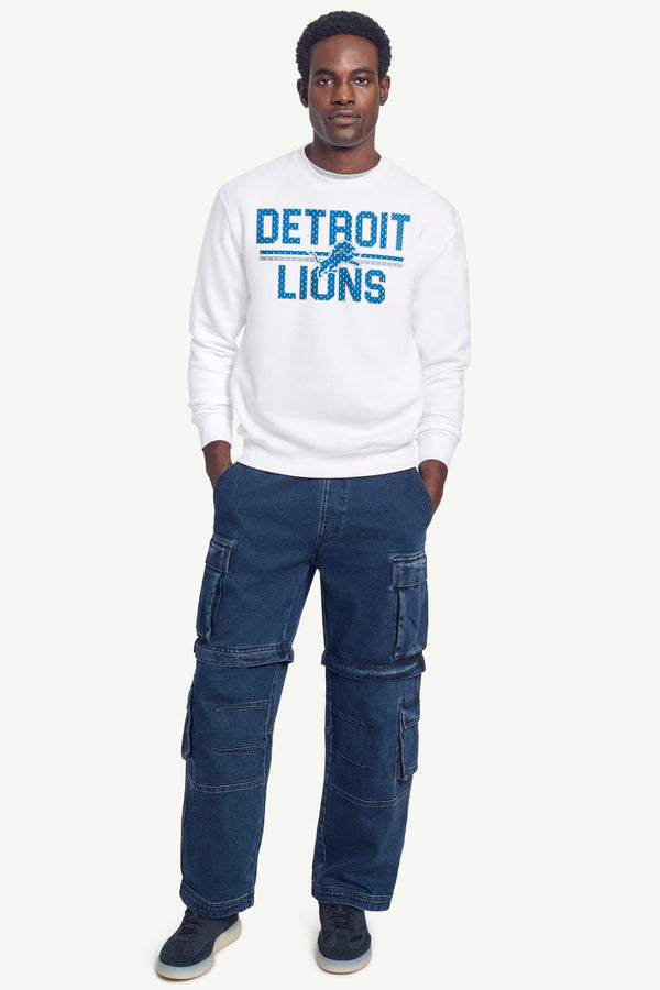 Starter MENS DETROIT LIONS MESH LOOK SWEATSHIRT