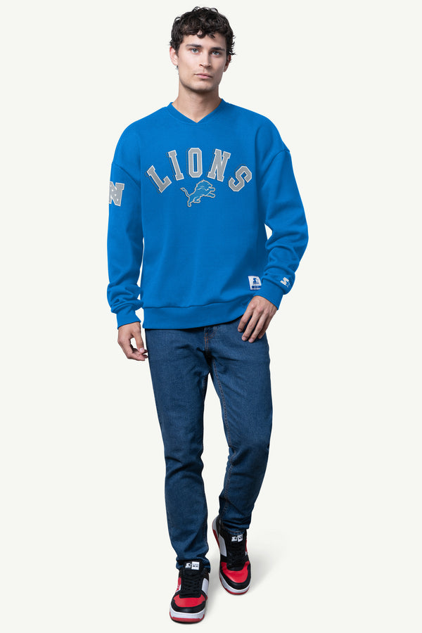 Starter MENS DETROIT LIONS PIQUE PULLOVER