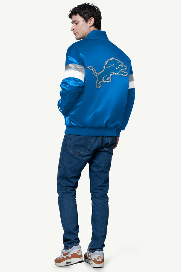 Starter MENS DETROIT LIONS SATIN VARSITY JACKET