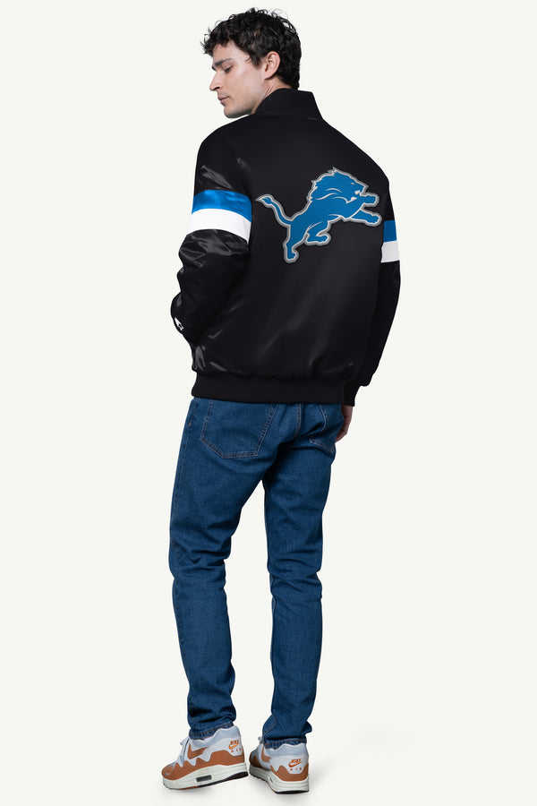 Starter MENS DETROIT LIONS SATIN VARSITY JACKET