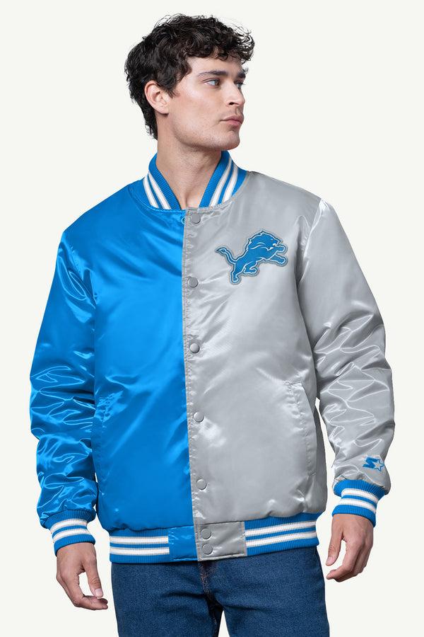 starter MENS DETROIT LIONS SATIN VARSITY JACKET