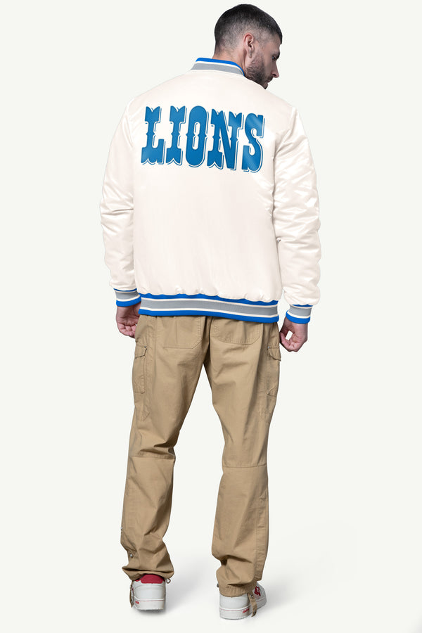 Starter MENS DETROIT LIONS SHOCK WAVE SATIN JACKET