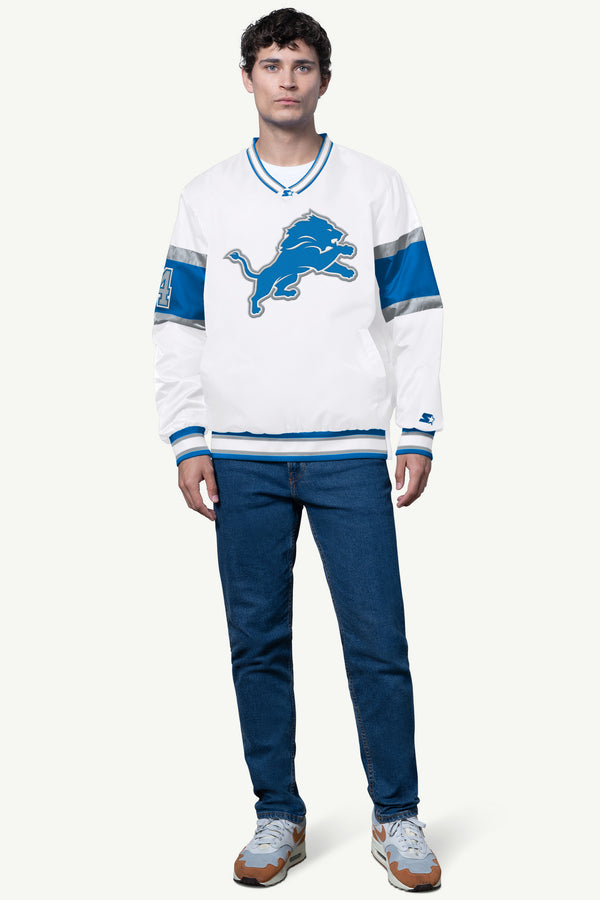 Starter MENS DETROIT LIONS SIGNAL COLLAR PULLOVER