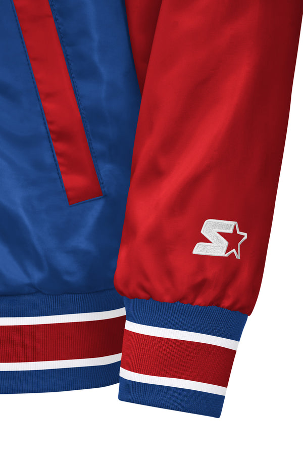 Starter MENS DETROIT PISTONS SATIN VARSITY JACKET